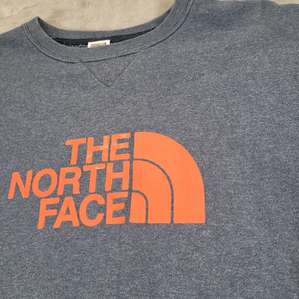The North Face Y2K Mens Crewneck Sweatshirt Blue Orange‎ Logo Size L